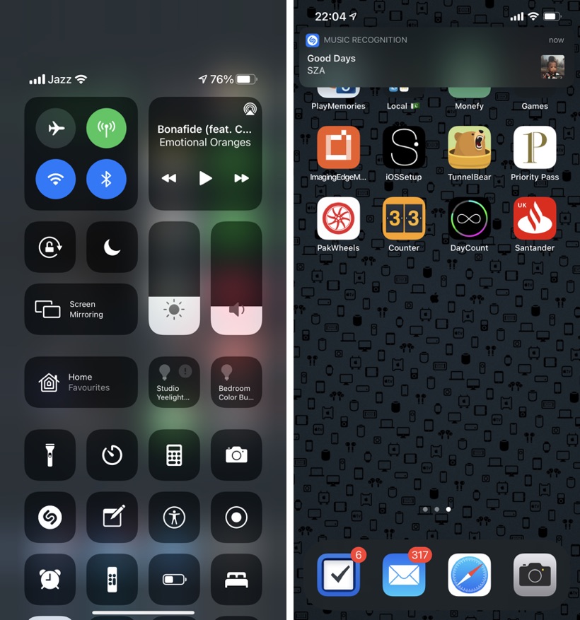 Cómo agregar el botón Shazam al Centro de control en iPhone o iPad
