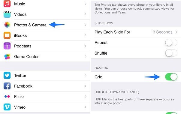 Activa la cuadrícula para la aplicación Cámara y toma mejores fotos con el iPhone