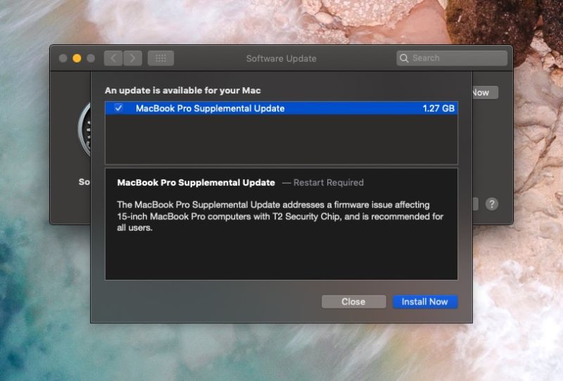 Actualización suplementaria de macOS 10.14.5 para el MacBook Pro de 15 pulgadas con chip de seguridad T2 ya disponible