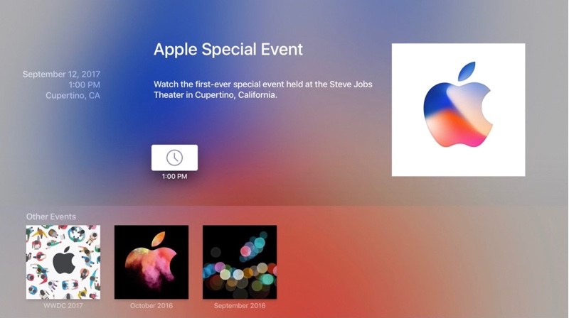 Apple TV Events App To Feature iPhone 8 Event