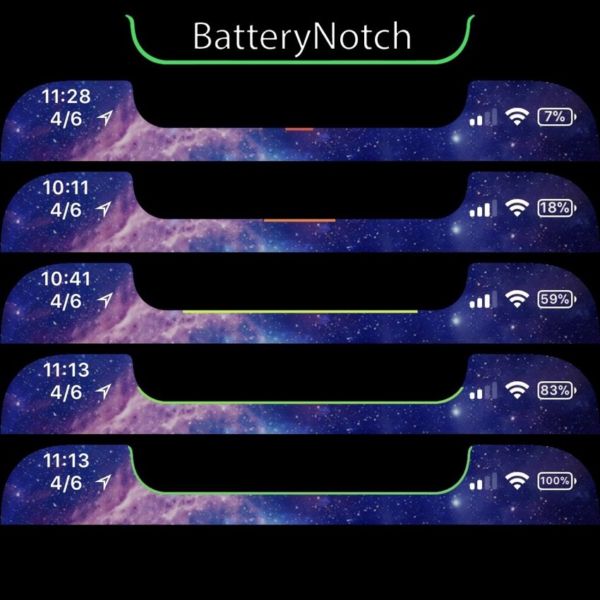 BatteryNotch Tweak añade un indicador de batería alrededor del iPhone X Notch