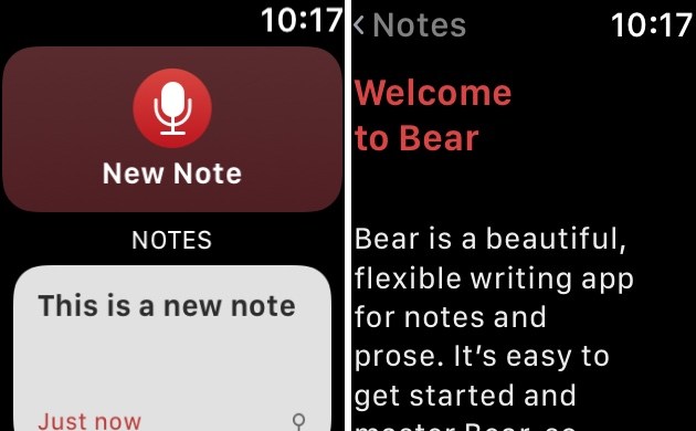Bear Writing Appes Comes To Apple Watch[Vídeo]