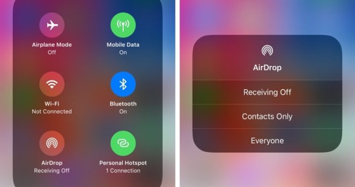 Cómo acceder a la configuración de AirDrop y a la conmutación de zonas activas personales en iOS 11 CC