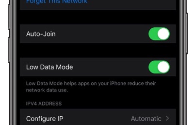 Cómo activar o desactivar el modo de datos bajos en iOS 13