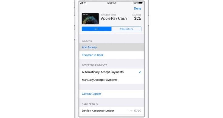 Cómo añadir dinero a la tarjeta de pago Apple Pay Cash Card y saldo de cheques