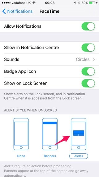 Cómo cambiar a las alertas de notificación emergentes de la vieja escuela en iOS