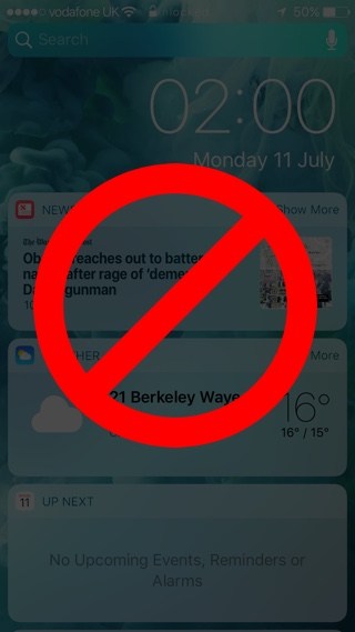 Cómo desactivar el acceso a los widgets de Lockscreen en iOS 10