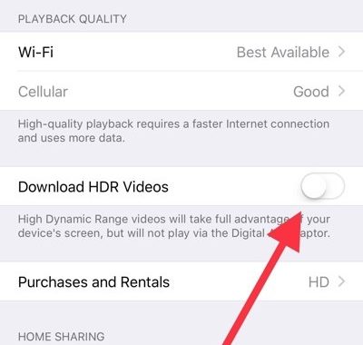 Cómo desactivar las descargas de vídeo HDR en iPhones
