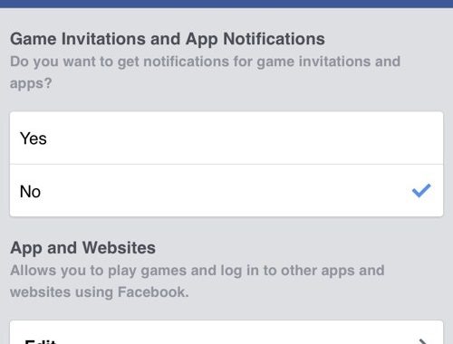 Cómo desactivar las notificaciones de juegos y aplicaciones de Facebook en la aplicación para iPhone