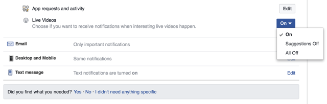 Cómo desactivar las notificaciones de vídeo en directo desde Facebook