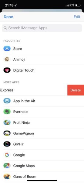 Cómo eliminar una aplicación de iMessage de iPhone y iPad
