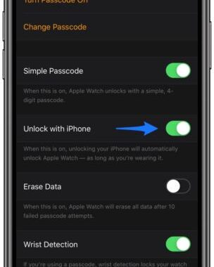 Cómo habilitar desbloquear con el iPhone para Apple Watch para un fácil desbloqueo