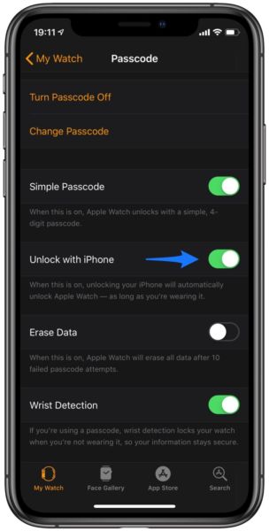 Cómo habilitar desbloquear con el iPhone para Apple Watch para un fácil desbloqueo
