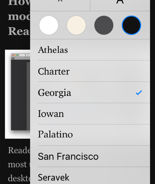 Cómo habilitar el modo nocturno para la Vista del Lector de Safari en iOS 9
