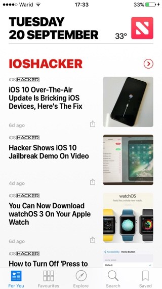 Cómo habilitar la aplicación de noticias iOS 10 si no está disponible en su región