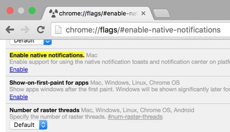 Cómo habilitar las notificaciones nativas en Chrome para Mac