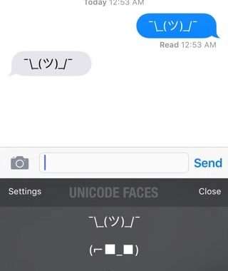 Cómo introducir fácilmente Unicode Faces en tu iPhone o iPad ¯_(ツ)_/¯