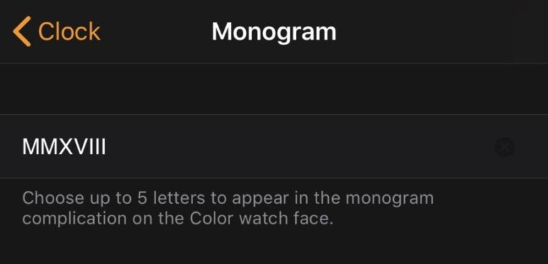 Cómo pasar por alto el límite de monograma de 5 caracteres para Apple Watch