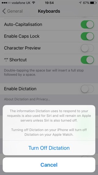 Cómo quitar el botón del micrófono del teclado del iPhone o iPad