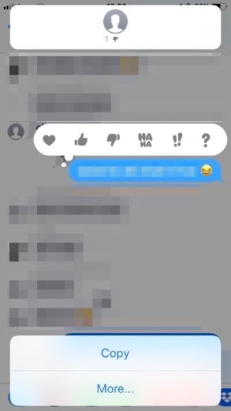 Who reacted to iMessage with tapback
