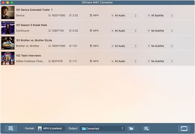 DRmare M4V Converter le permite convertir vídeos de iTunes en el formato de su elección