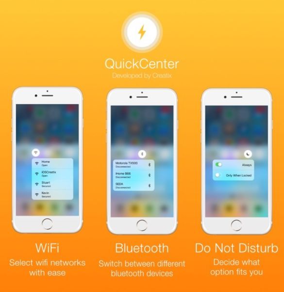El ajuste de QuickCenter lleva los menús táctiles 3D al Centro de control