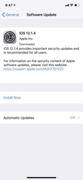 Enlaces de descarga de IPSW para la actualización de software de iOS 12.1.4