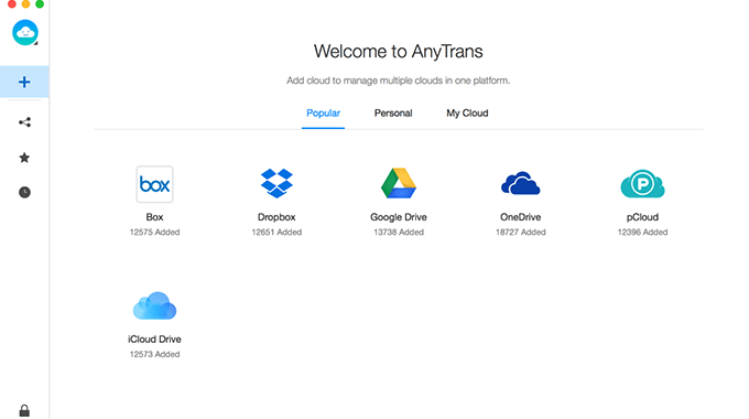 Gestione todas sus cuentas en la nube desde un solo lugar con AnyTrans For Cloud