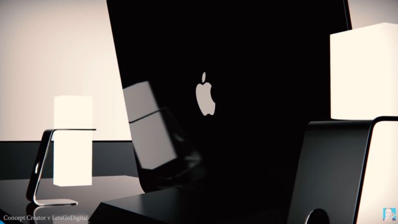 El video imagina una iMac curvada hecha con una sola losa de vidrio