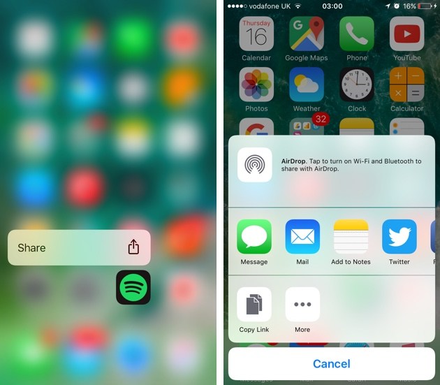 iOS 10 hace que sea súper fácil compartir aplicaciones con amigos usando 3D Touch