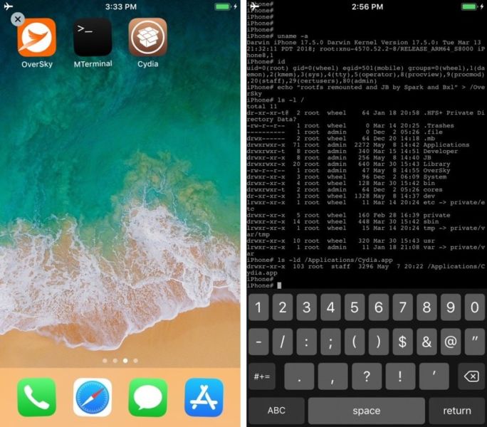 iOS 11.3 Escapada con Cydia mostrada por Alibaba