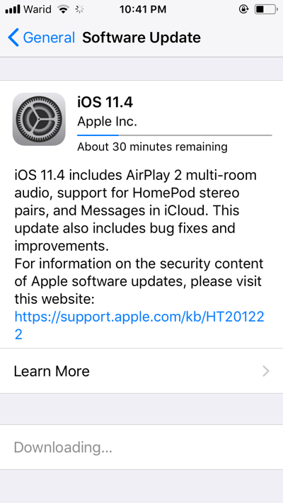 iOS 11.4 Con las nuevas funciones de HomePod, AirPlay 2 y Messages In iCloud ya está disponible