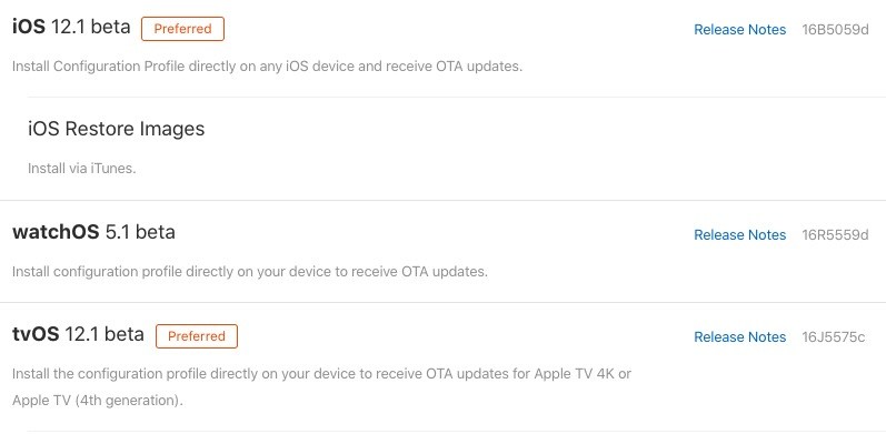 iOS 12.1 Developer Beta ya está disponible junto con watchOS 5.1 y tvOS 12.1