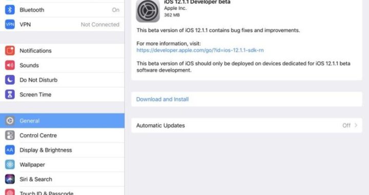 iOS 12.1.1 Lanzamiento de Beta 1 junto con tvOS 12.1.1 Beta