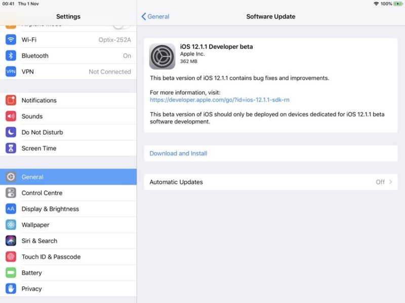 iOS 12.1.1 Lanzamiento de Beta 1 junto con tvOS 12.1.1 Beta