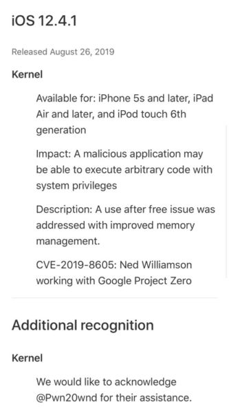 iOS 12.4.1 Lanzamiento de la actualización de software, bloquea iOS 12.4 Jailbreak