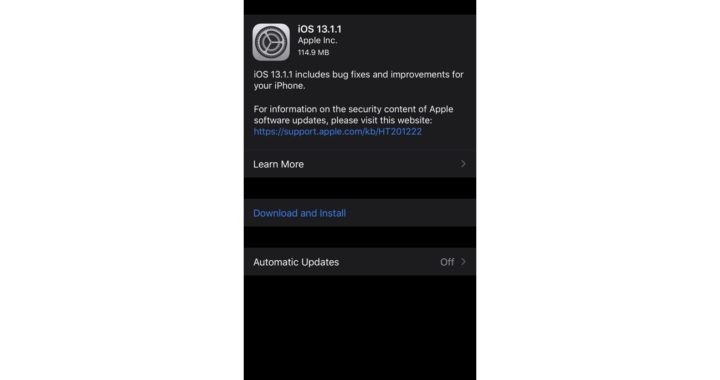 iOS 13.1.1 y iPadOS 13.1.1 Lanzamiento para corregir errores