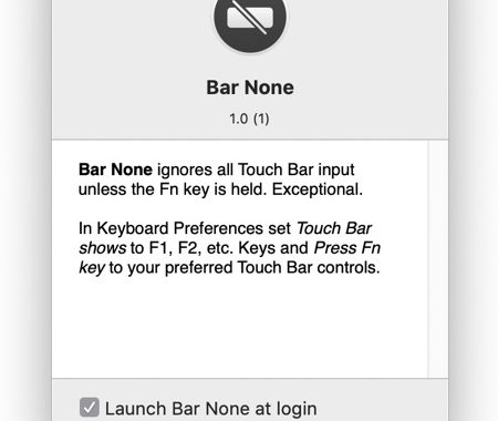 La aplicación "Bar None" te salva de los disparos accidentales de la barra de tacto