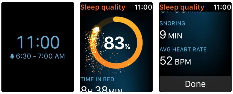 La aplicación de relojes del ciclo del sueño lo codifica a usted cuando ronca por la noche