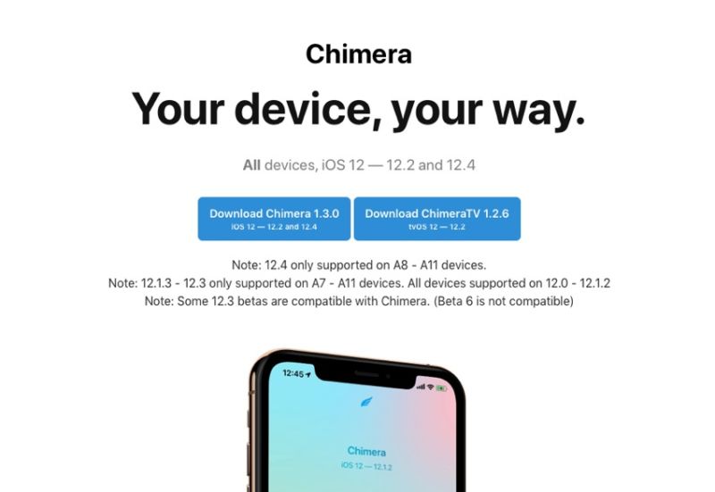 La herramienta Chimera ahora soporta iOS 12.4 Jailbreak[Tutorial]