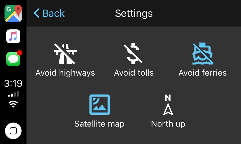 La integración de Google Maps CarPlay se muestra en las capturas de pantalla de la versión beta