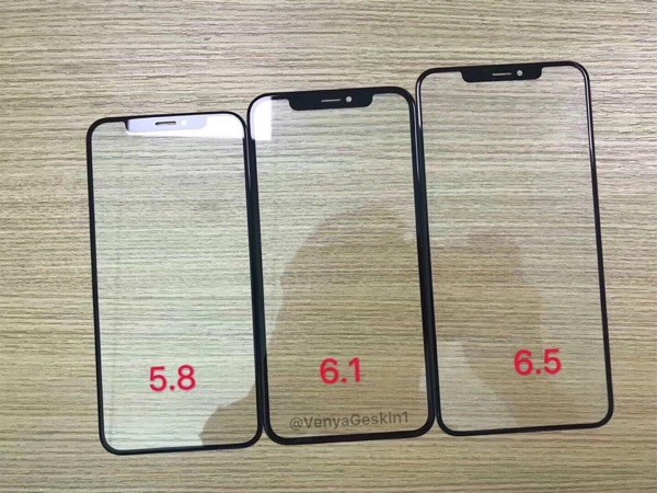 La supuesta filtración en una pieza muestra diferencias de tamaño entre iPhones de 5.8, 6.1 y 6.5 pulgadas
