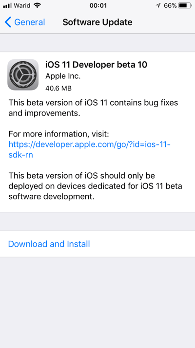 Lanzamiento de iOS 11 Developer Beta 10 e iOS 11 Public Beta 9