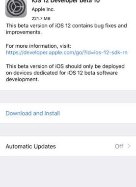 Lanzamiento de iOS 12 Developer Beta 10 y Public Beta 9