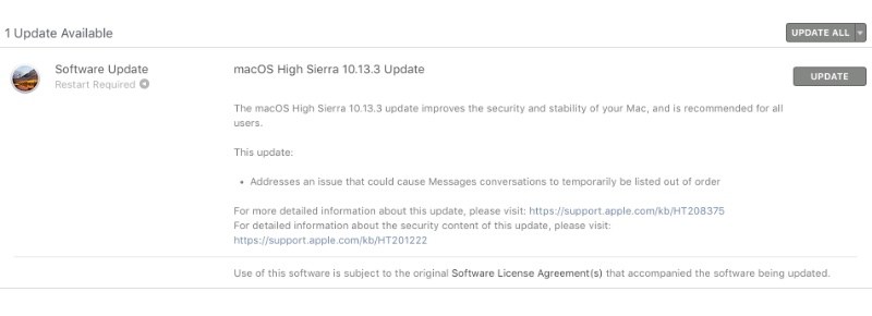 Lanzamiento de macOS High Sierra 10.13.3, watchOS 4.2.2 y tvOS 11.2.5