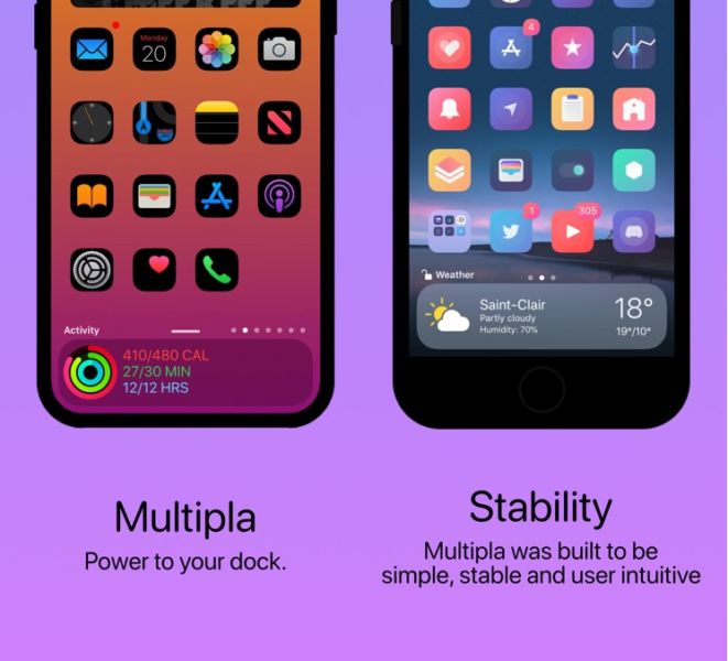 Multipla Tweak lleva widgets a la base de iconos del iPhone