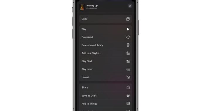 Music App obtiene un nuevo menú de acciones en iOS 13