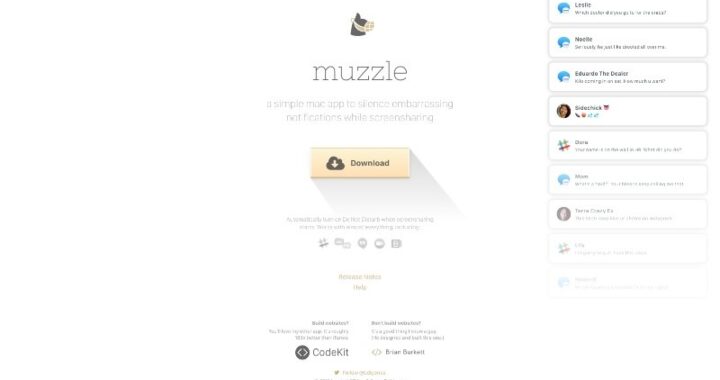Muzzle App permite automáticamente el modo "No molestar" durante el uso compartido de la pantalla.