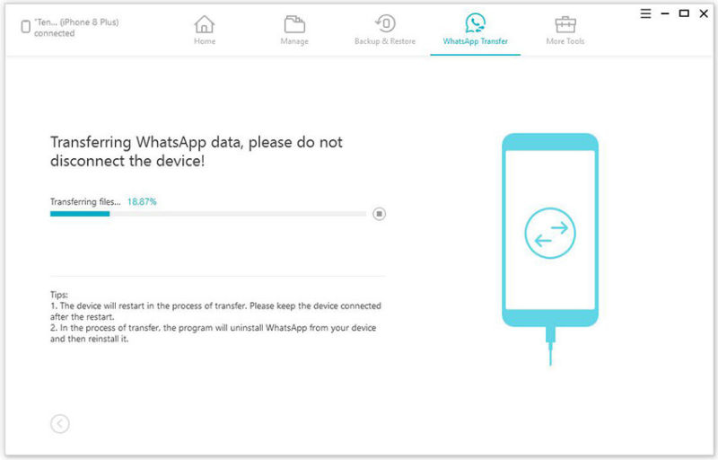 Realiza transferencias de WhatsApp entre iOS y Android con la herramienta iCareFone
