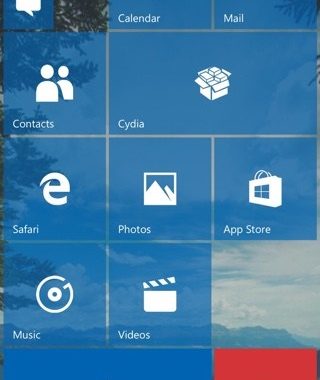 Redstone Tweak le permite tener el diseño de Windows 10 Mobile en su iPhone